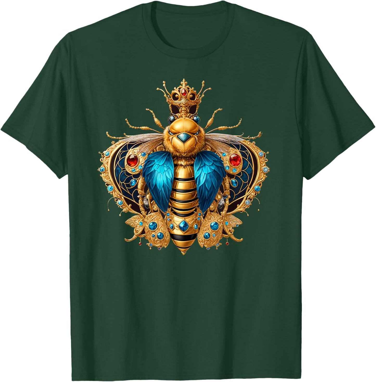 Queen Bee Crown Women Men Girls Honey Hive Bee Keeper Bee T-Shirt - T-Shirt | Forest