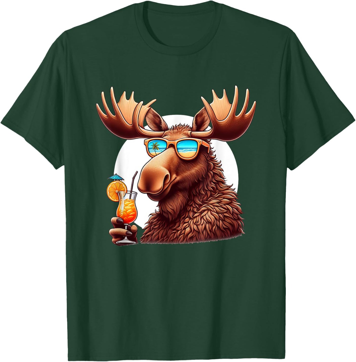 Funny Moose Summer Vacation Sunglasses Moose T-Shirt - T-Shirt | Forest