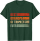 Retro Grandpa of Triplets Pregnancy Announcement Party T-Shirt - T-Shirt | Forest
