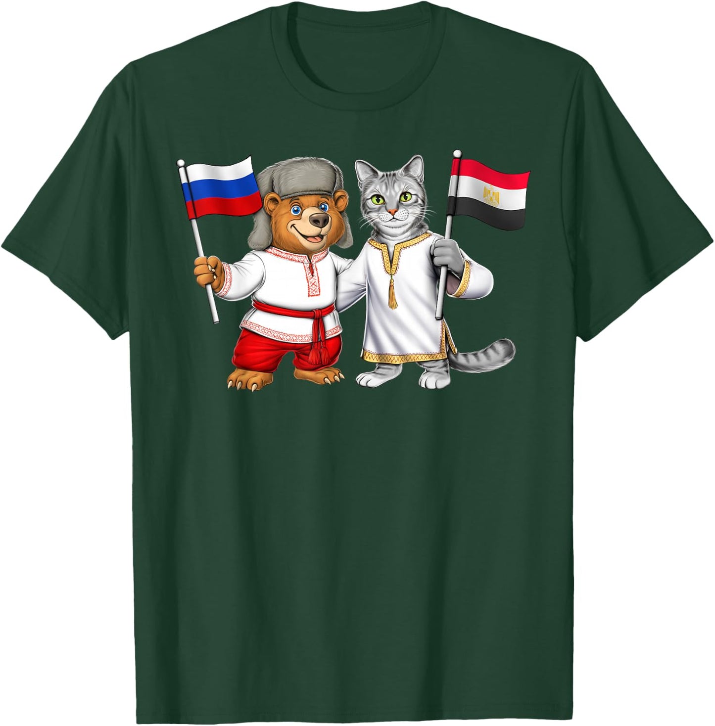 Russia Egypt Flag Russian Roots Proud Egyptian Heritage T-Shirt - T-Shirt | Forest