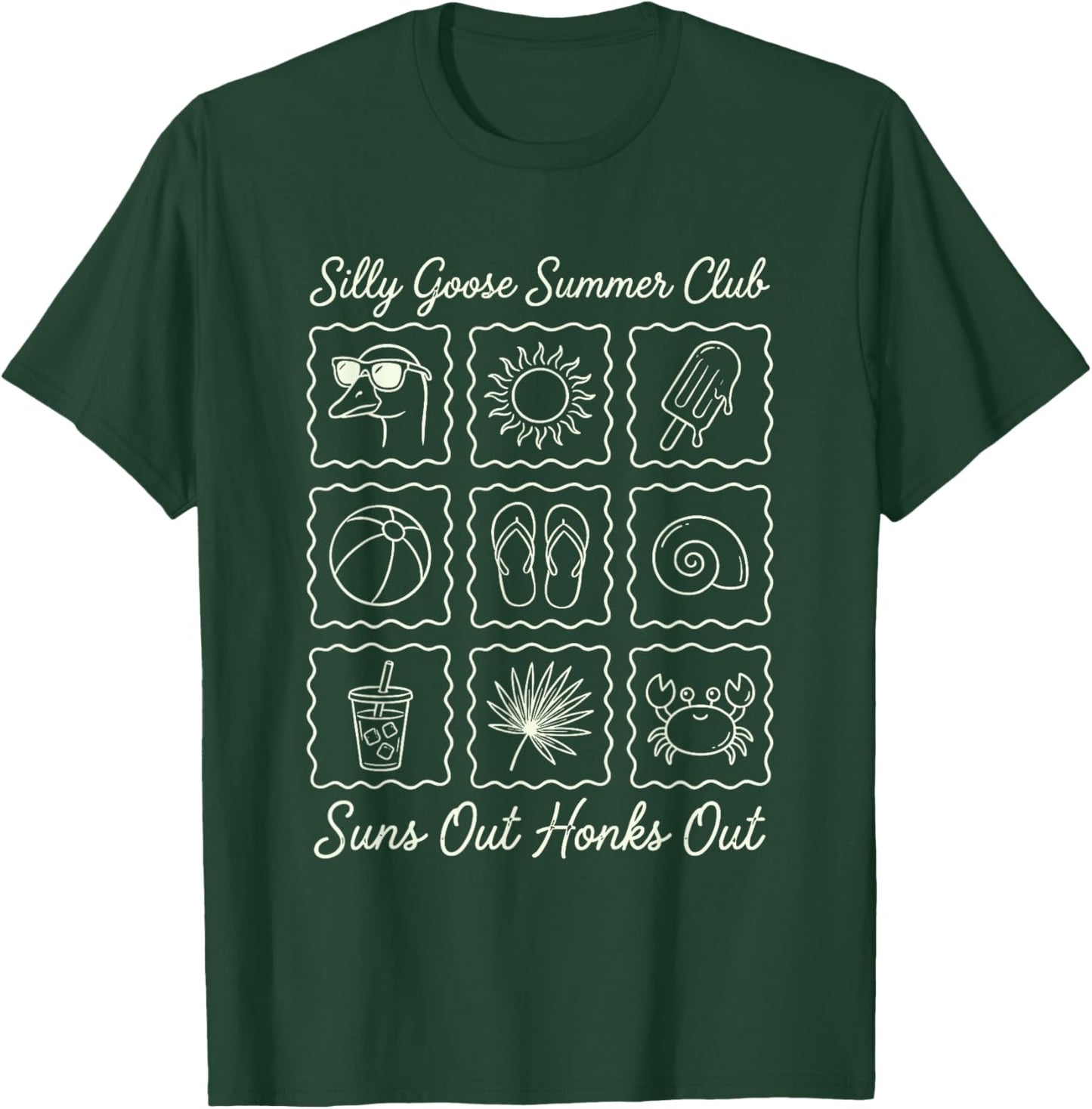 Silly Goose Summer Club Vacation Quote Suns Out Honks Out T-Shirt - T-Shirt | Forest