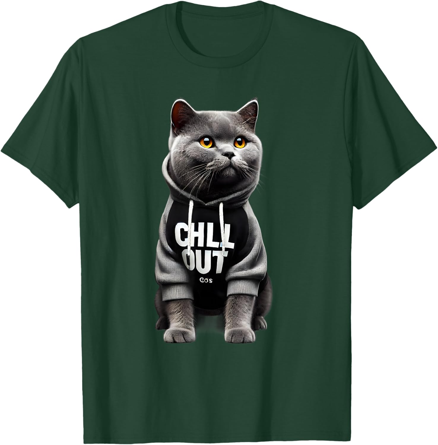 Funny Lazy British Shorthair Cat Chillin Relaxing Chill Out T-Shirt - T-Shirt | Forest