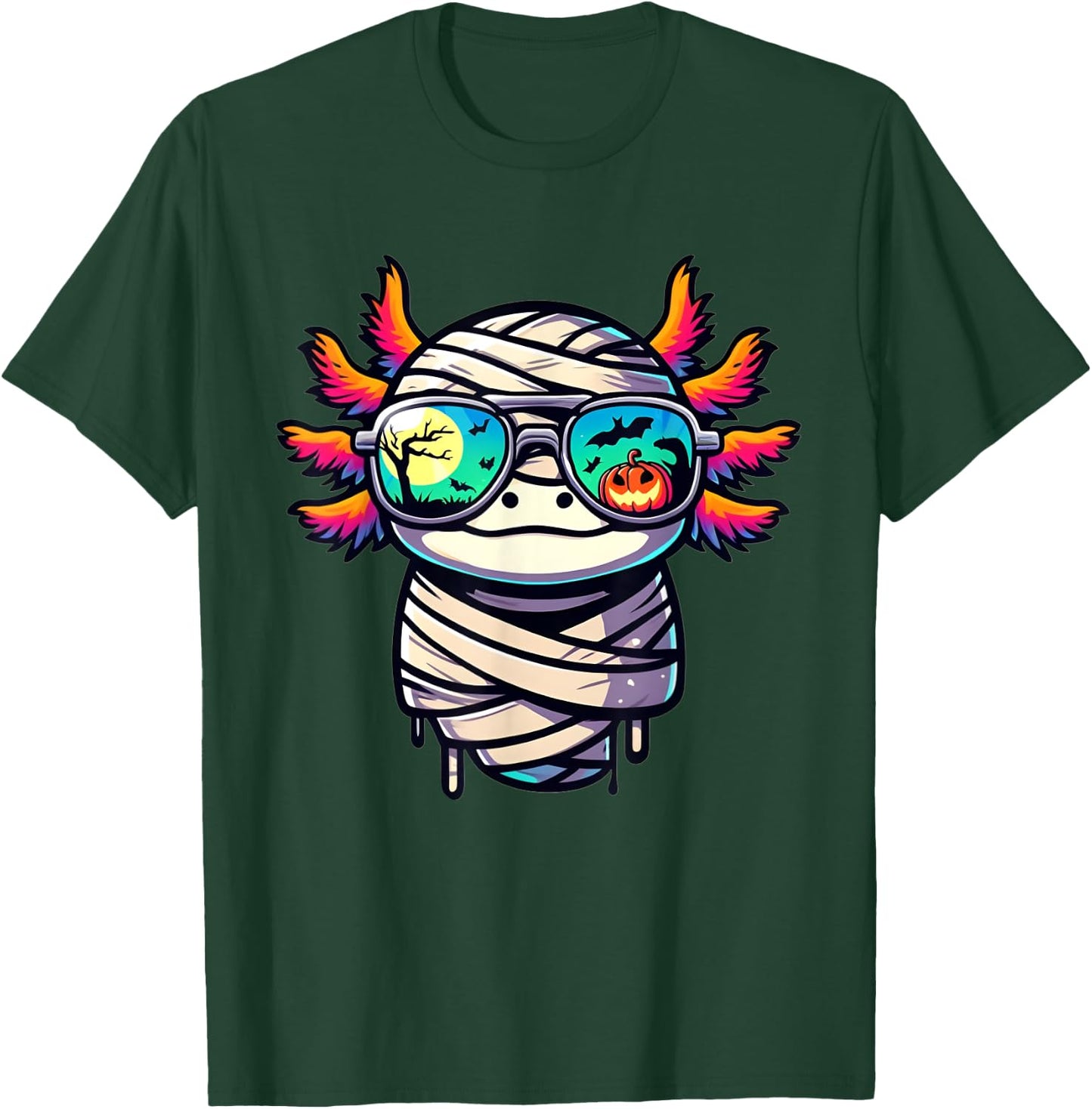 Halloween Axolotl Mummy Wrapped In Style T-Shirt - T-Shirt | Forest