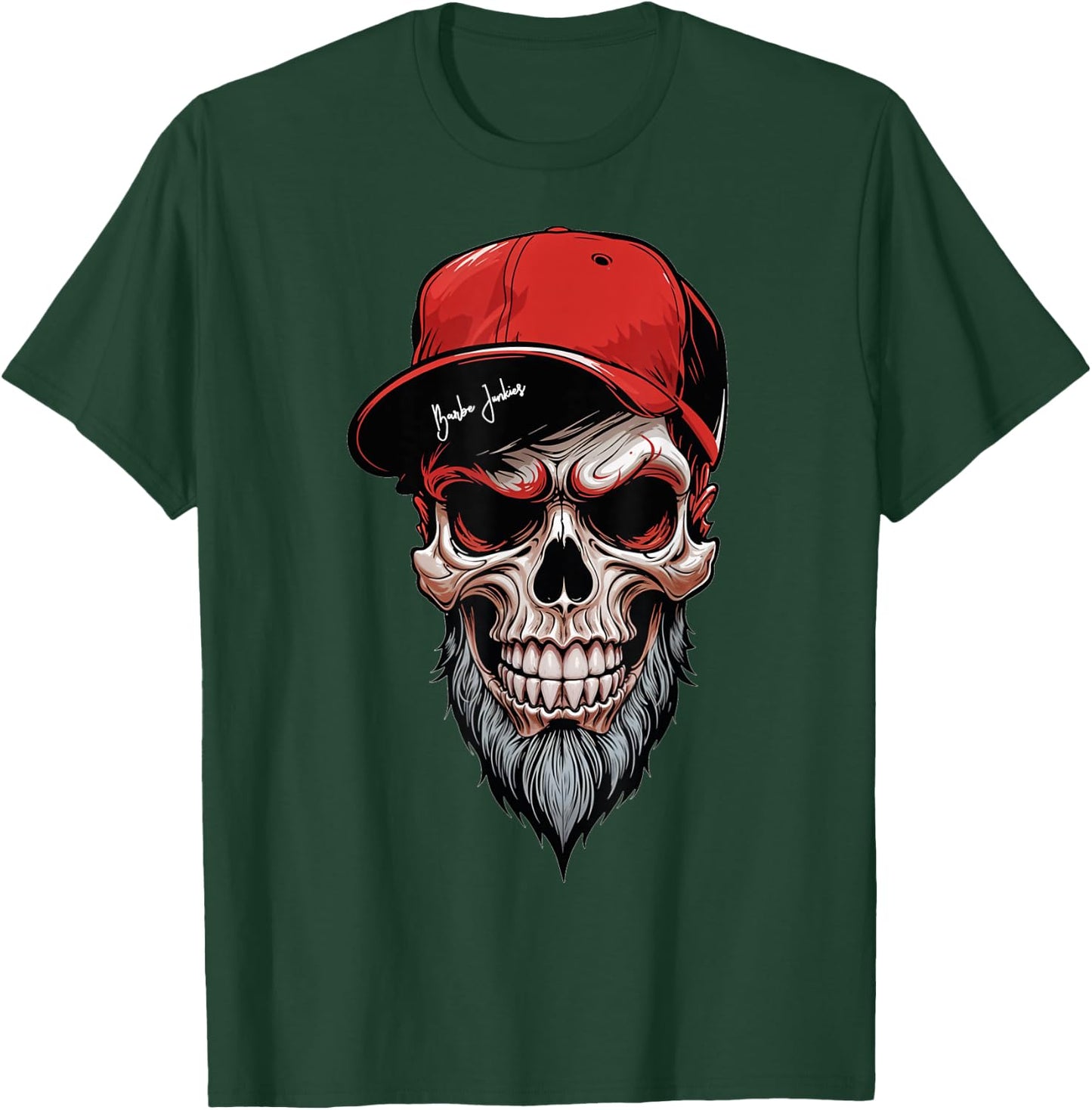 Skull Bearded Beard Skull Gift , Black, S T-Shirt - T-Shirt | Forest
