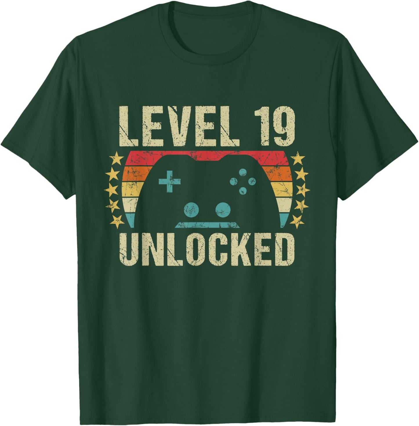 Gaming Vintage 19th Birthday Gift 19 Year Old Boy Girl Gamer T-Shirt - T-Shirt | Forest