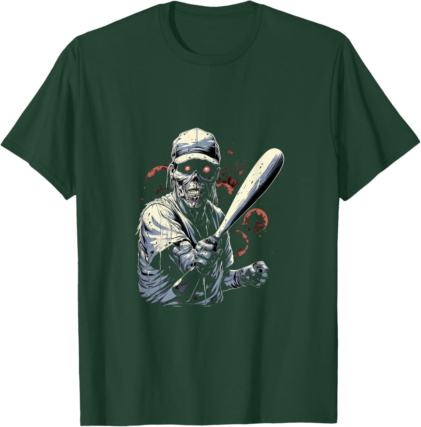 Zombie Playing Baseball Halloween Baseball Player T-Shirt - T-Shirt | Forest