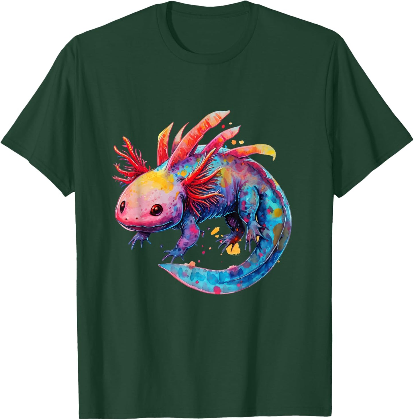 Axolotl Colorful Graphic T-Shirt - T-Shirt | Forest