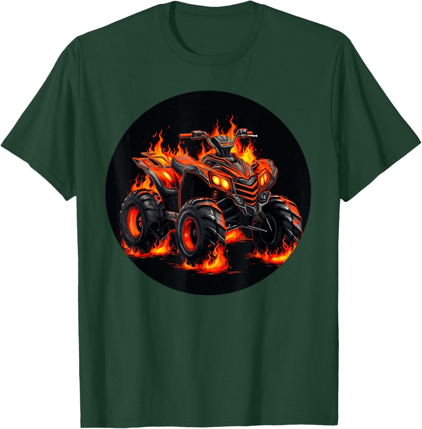 Cool brennendes Quad mit Flammen für Jungen und Mädchen T-Shirt - T-Shirt | Forest