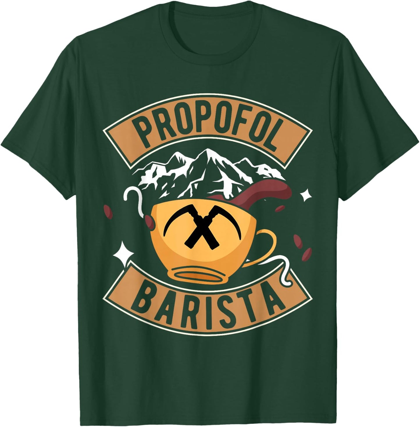 Laryngoscope & Intensive Care Anesthesia - Barista Propofol , black T-Shirt - T-Shirt | Forest
