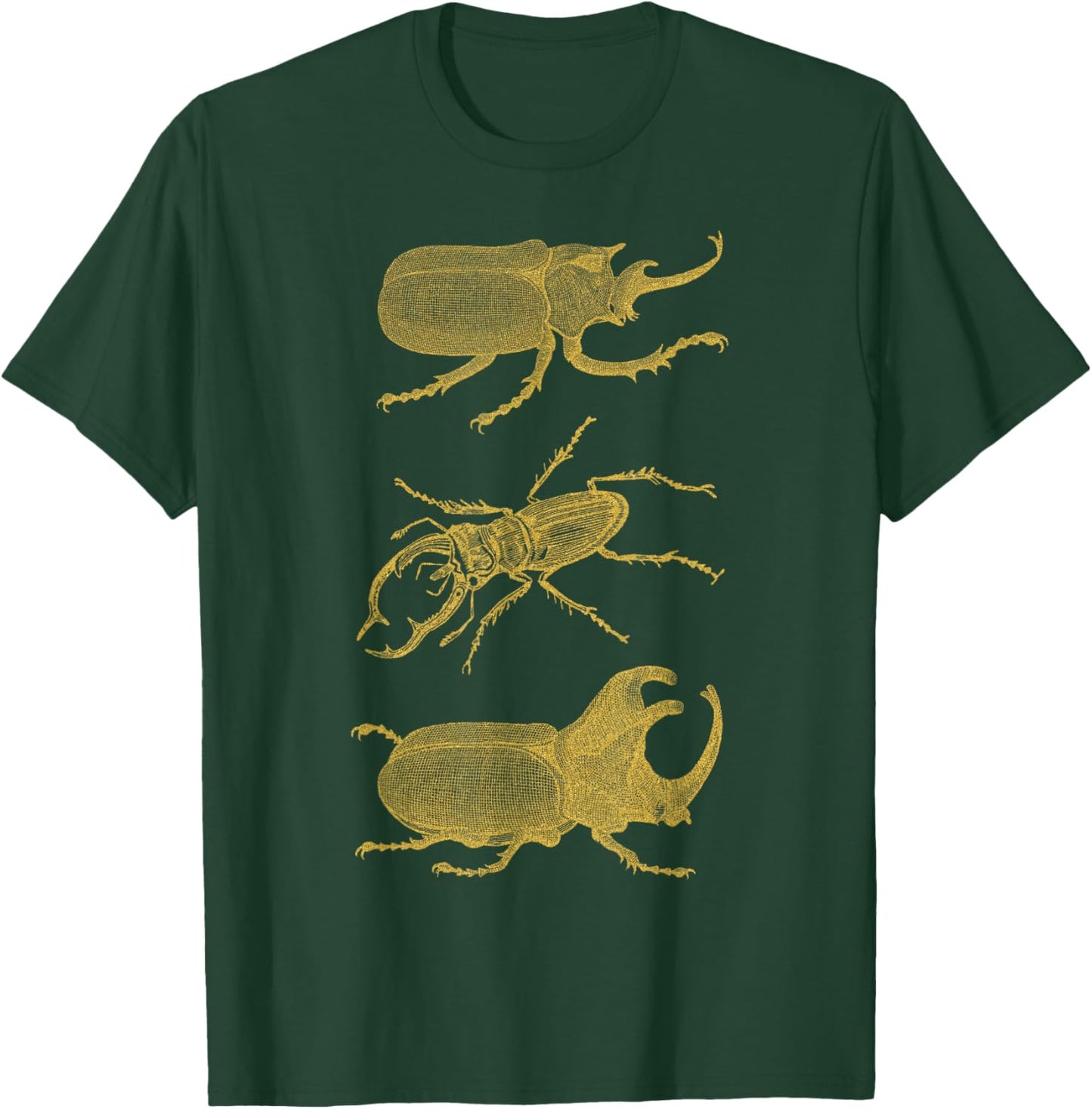 Vintage Beetles Stag Rhinoceros Gold Insect Bug T Shirt T-Shirt - T-Shirt | Forest
