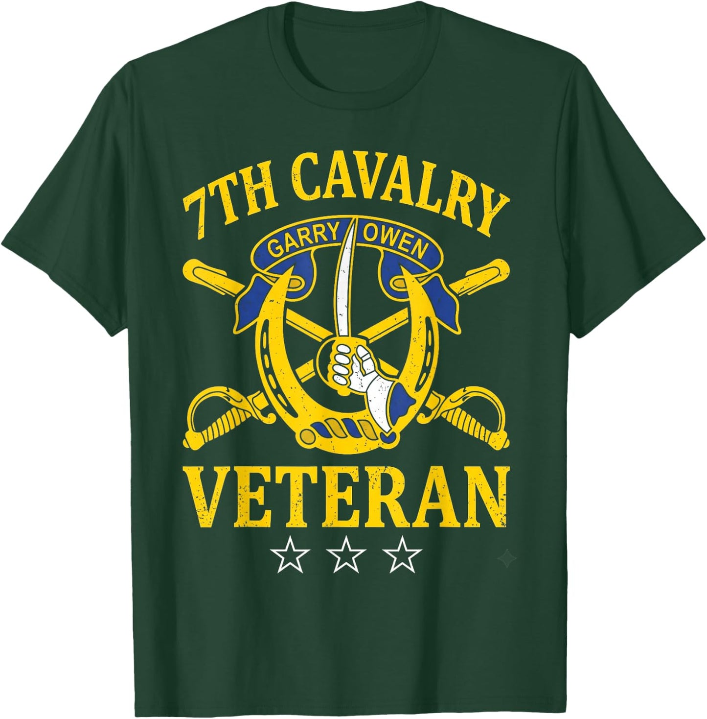 7th Cavalry Regiment Veteran Patriotic Flag Veterans Day T-Shirt - T-Shirt | Forest