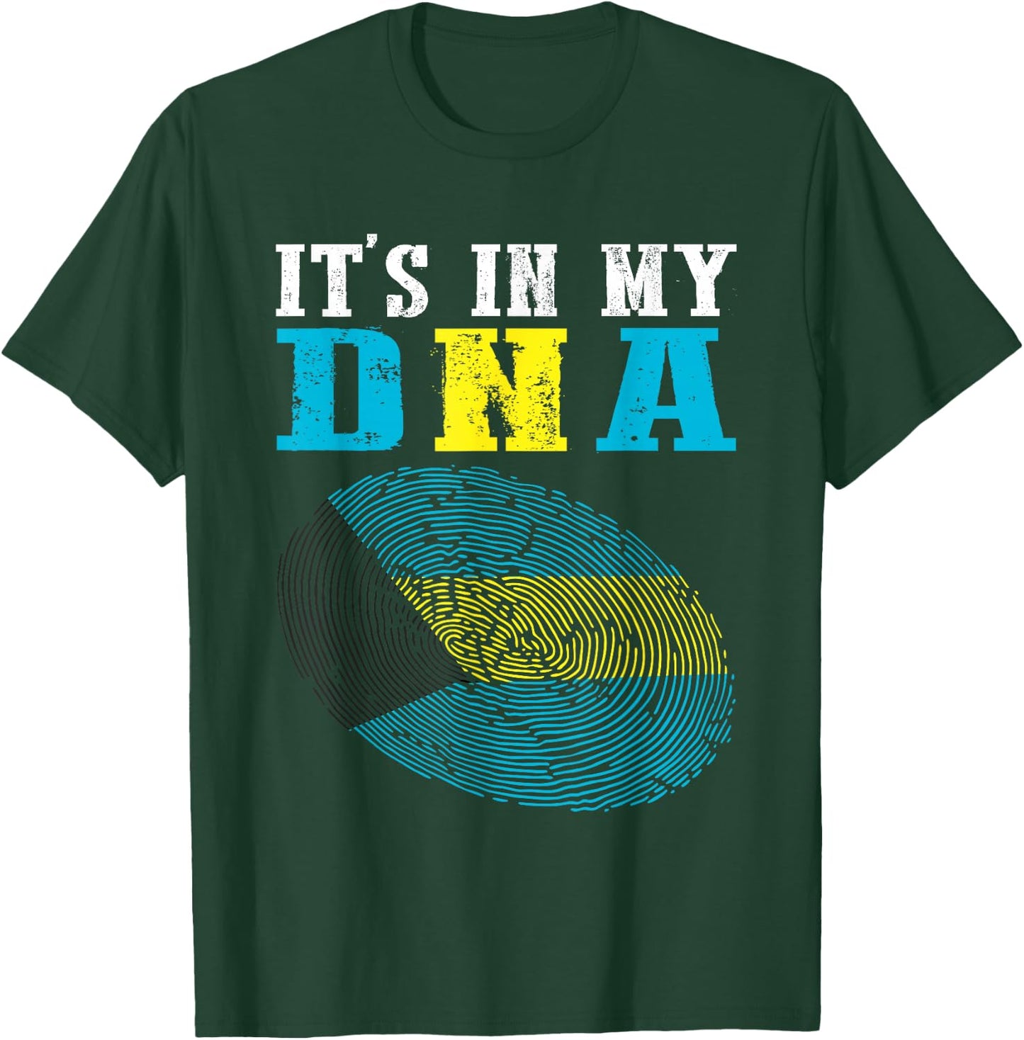 It's In My DNA Bahamas Flag Shirt Fingerprint Bahamian Pride T-Shirt - T-Shirt | Forest