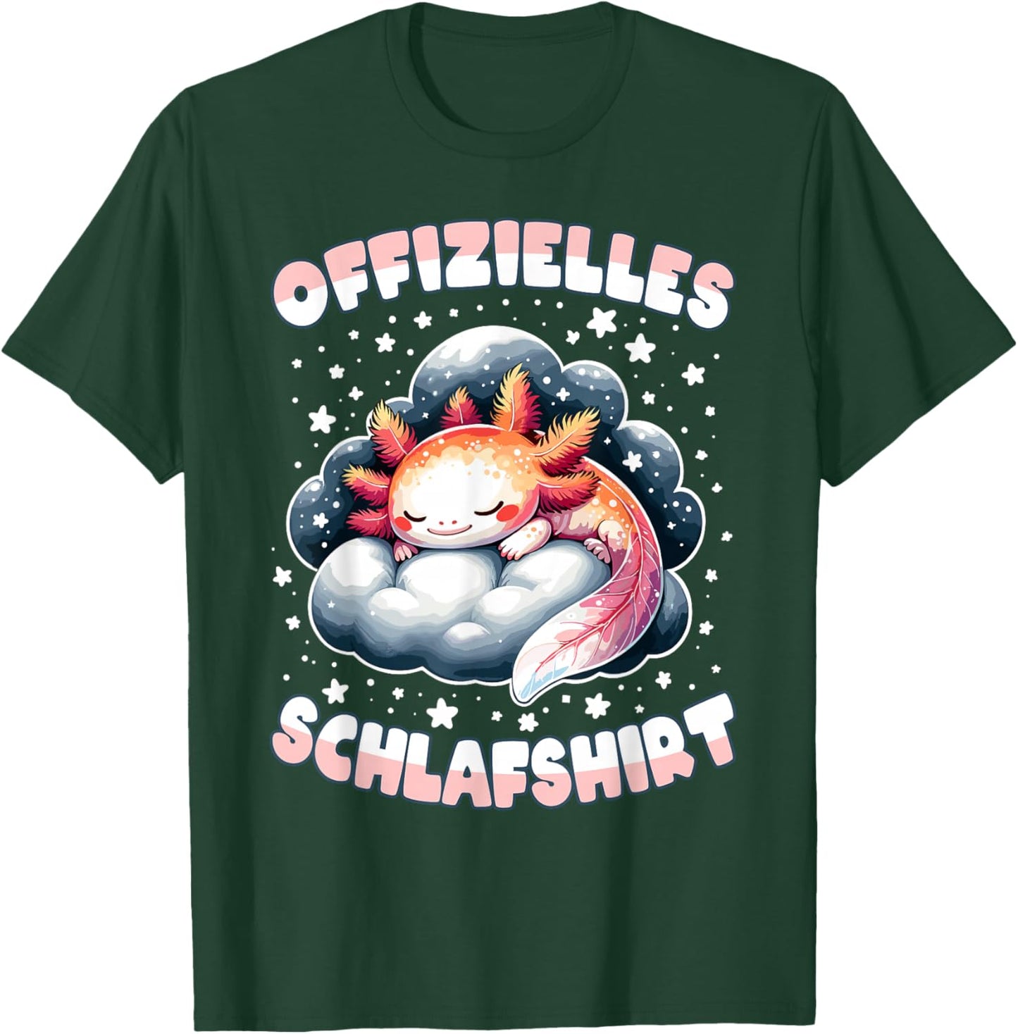 Official Axolotl Sleep Shirt Pyjamas Sleep , black T-Shirt - T-Shirt | Forest
