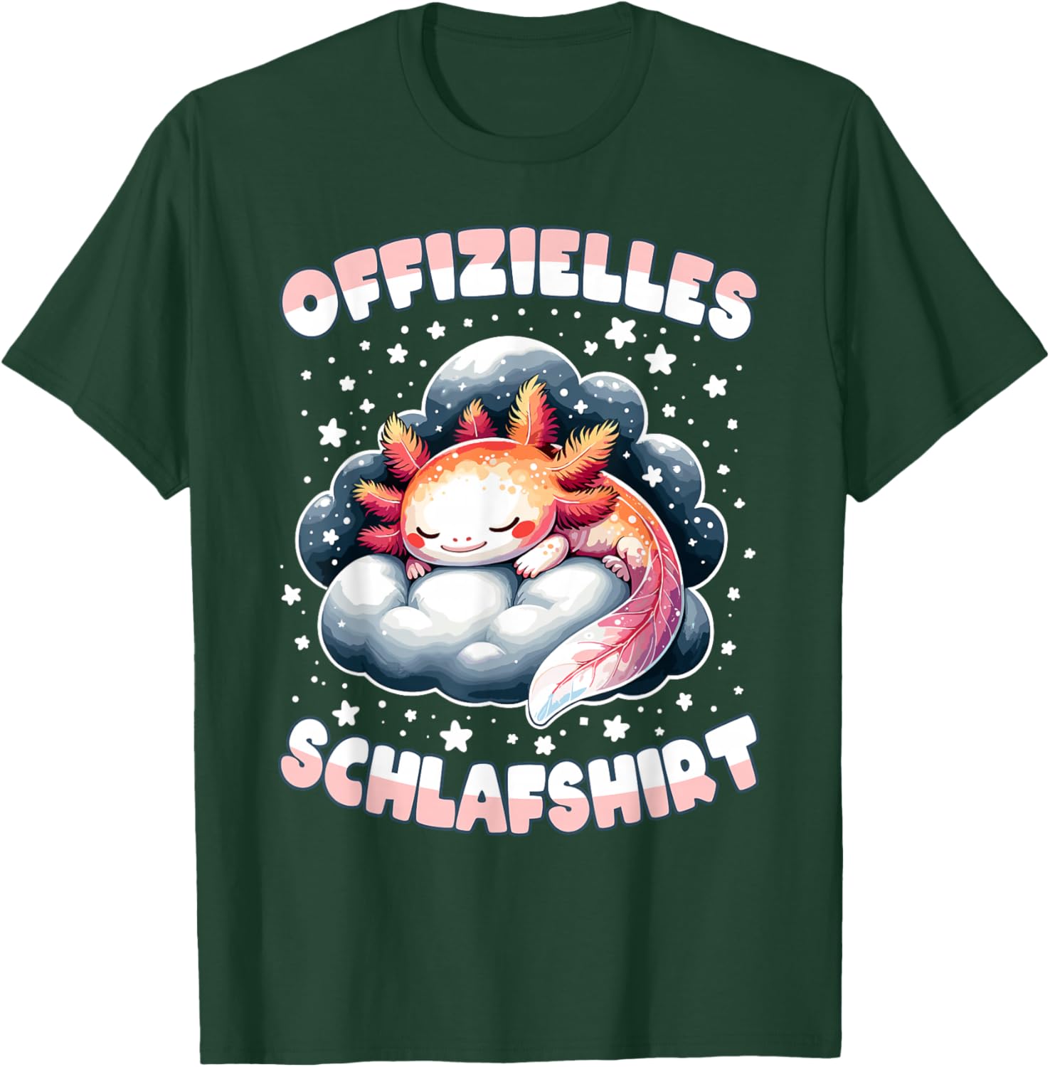 Official Axolotl Sleep Shirt Pyjamas Sleep , black T-Shirt - T-Shirt | Forest