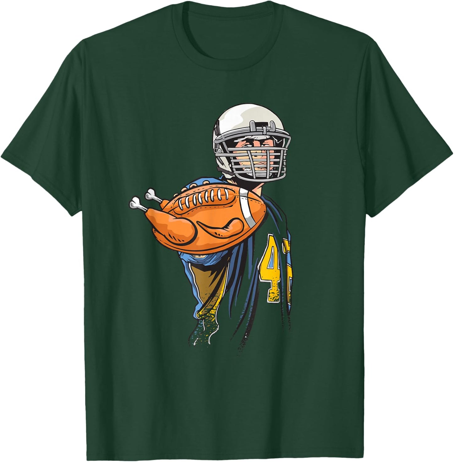 Thanksgiving Football Player Turkey - Thanksgiving Football T-Shirt - T-Shirt | Forest