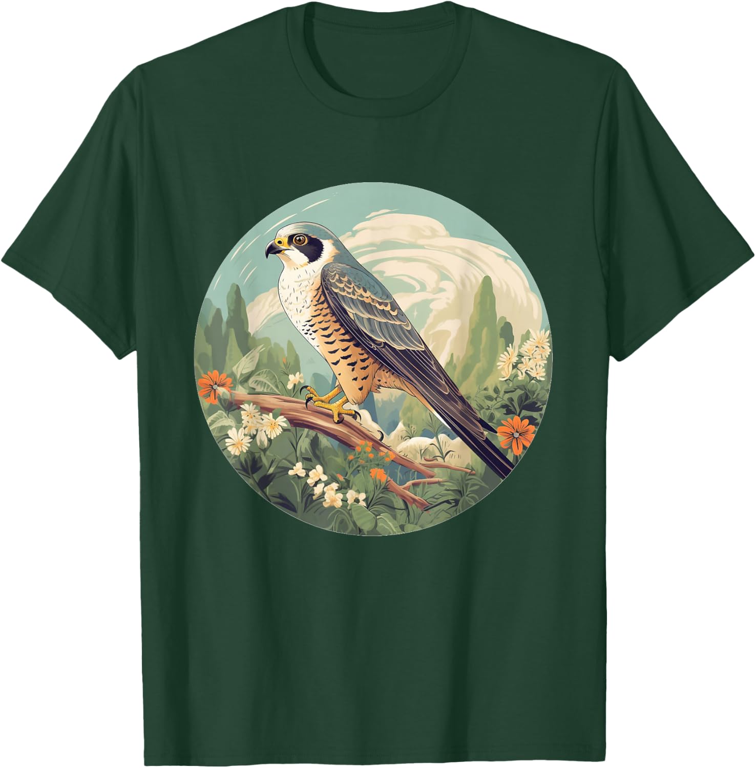 Cool Falconry Bird in Wilderness T-Shirt - T-Shirt | Forest