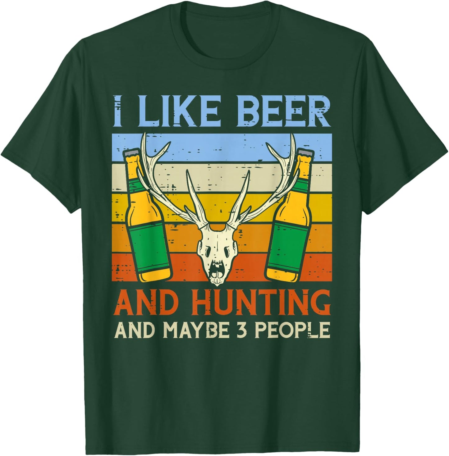 I Like Hunting 3 People Funny Deer Hunter Dad Grandpa Men T-Shirt - T-Shirt | Forest