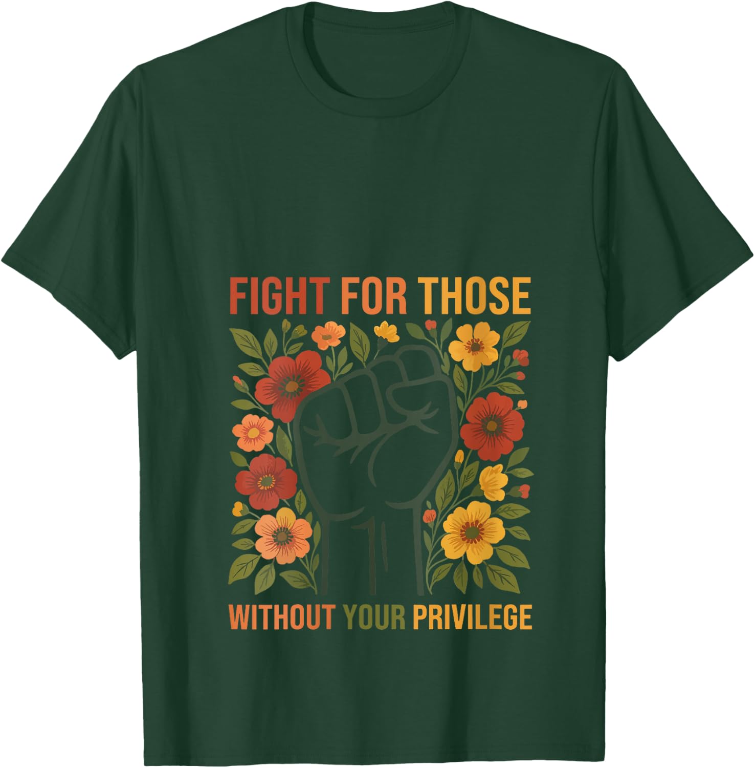 Fight For Those Without Your Privilege, Retro Women Rights V-Neck T-Shirt - T-Shirt | Forest