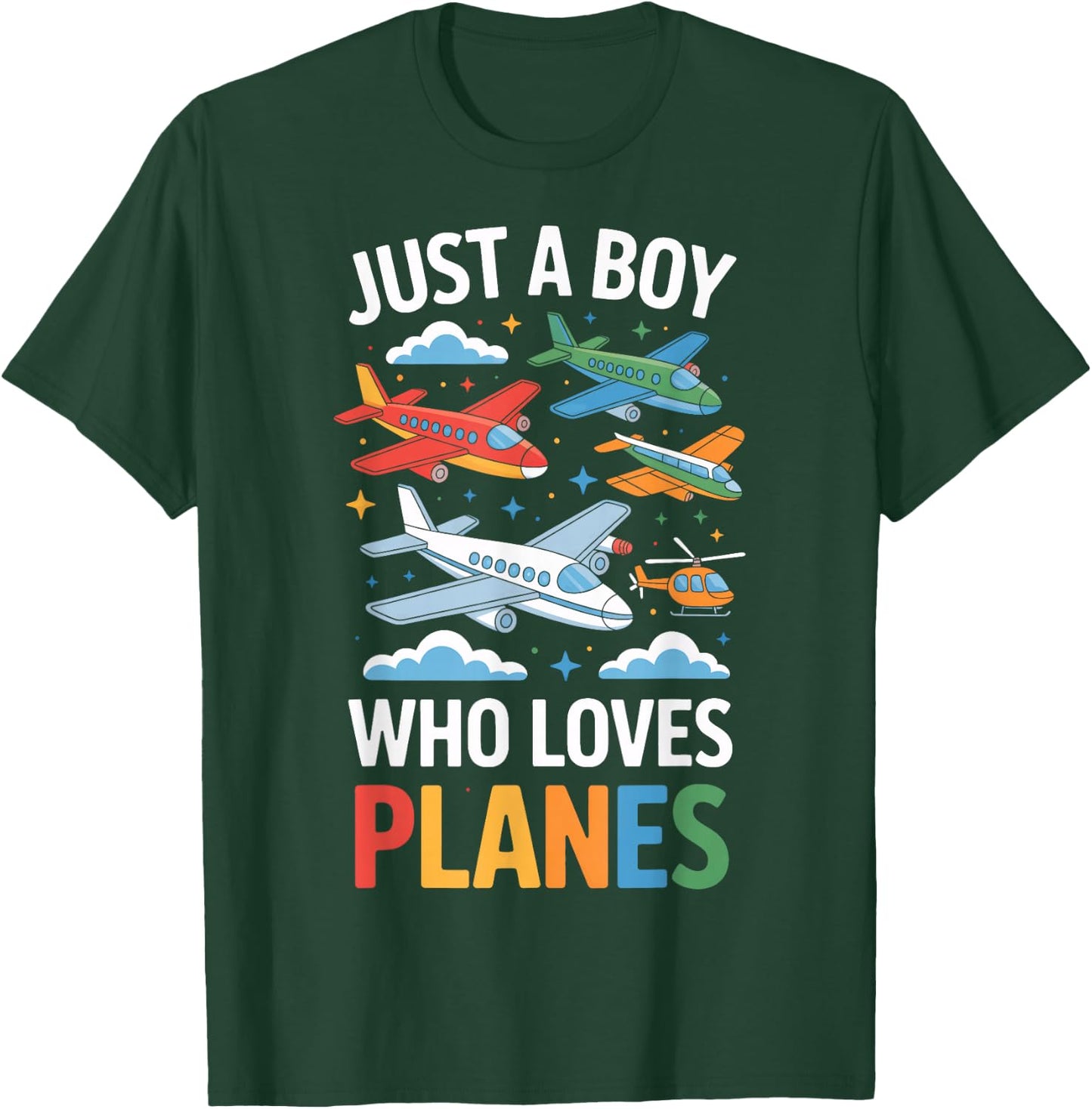 Just A Boy Who Loves Planes Airplane Fan Young Aviator Boys T-Shirt - T-Shirt | Forest