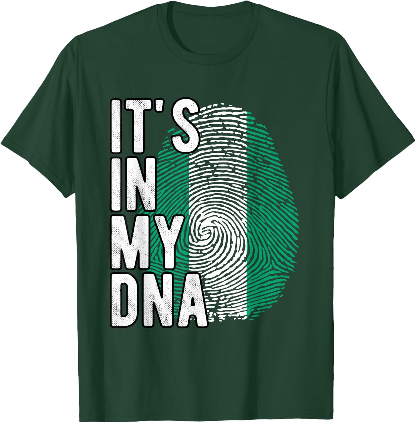 Funny it's in my DNA Nigeria flag Fingerprint T-Shirt - T-Shirt | Forest