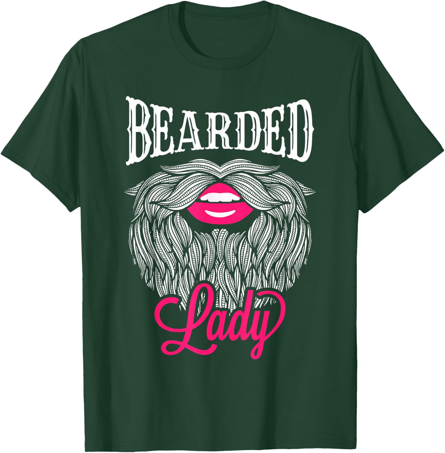 Bearded Lady - Vintage Circus Bearded Lady Costume T-Shirt - T-Shirt | Forest