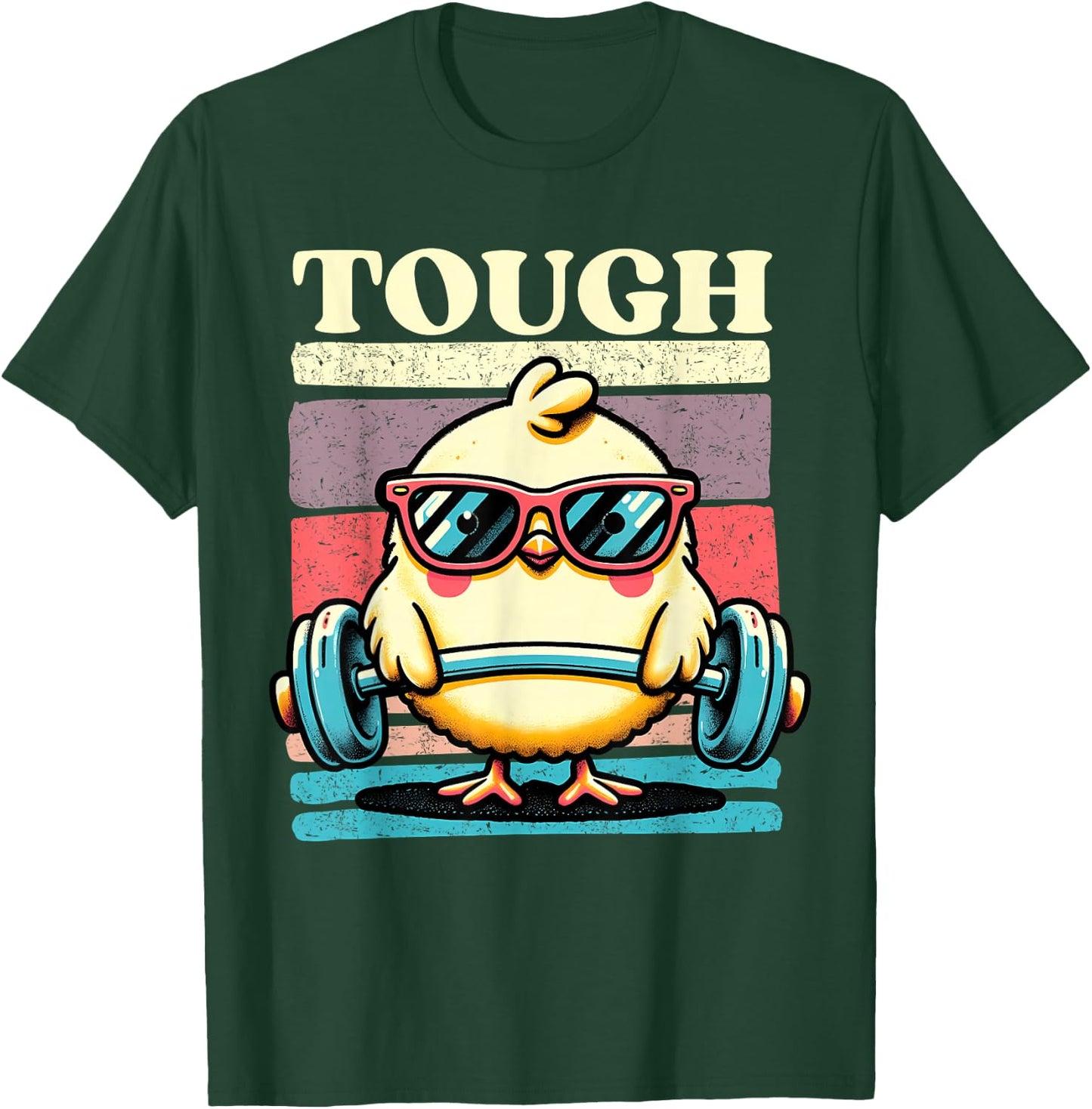 Funny Baby Chick Gym Teen Girls Women One Tough Chick T-Shirt - T-Shirt | Forest