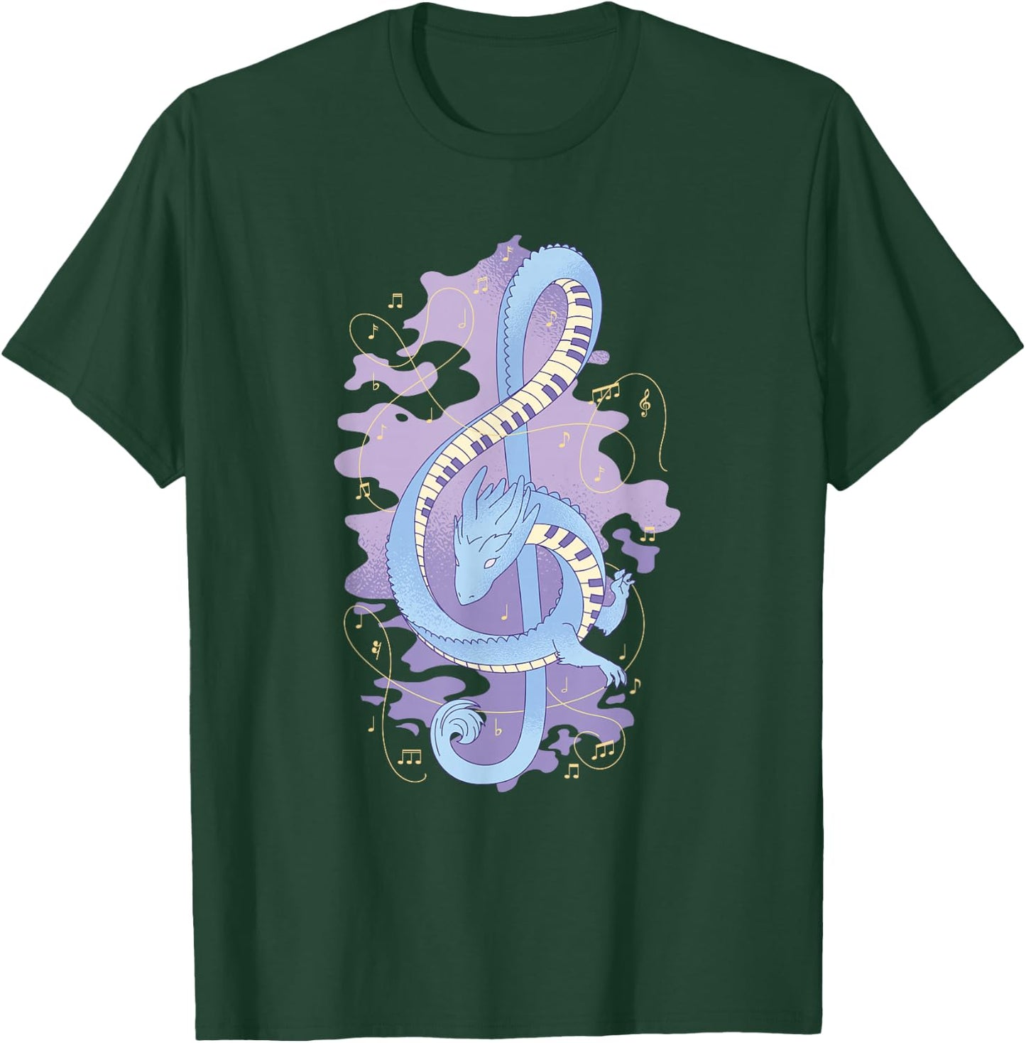 Dragon Clef Piano Player Music Teacher Student Graphic Men Women Girls Kids T-Shirt - T-Shirt | Forest