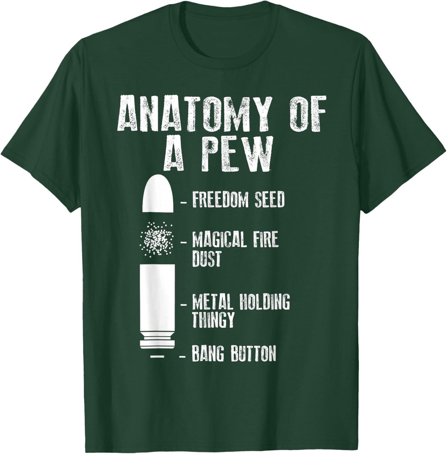 Anatomy Of A Pew | Funny Weapon Gun Bullet-Proof Gift T-Shirt - T-Shirt | Forest