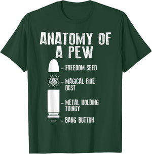 Anatomy Of A Pew | Funny Weapon Gun Bullet-Proof Gift T-Shirt - T-Shirt | Forest