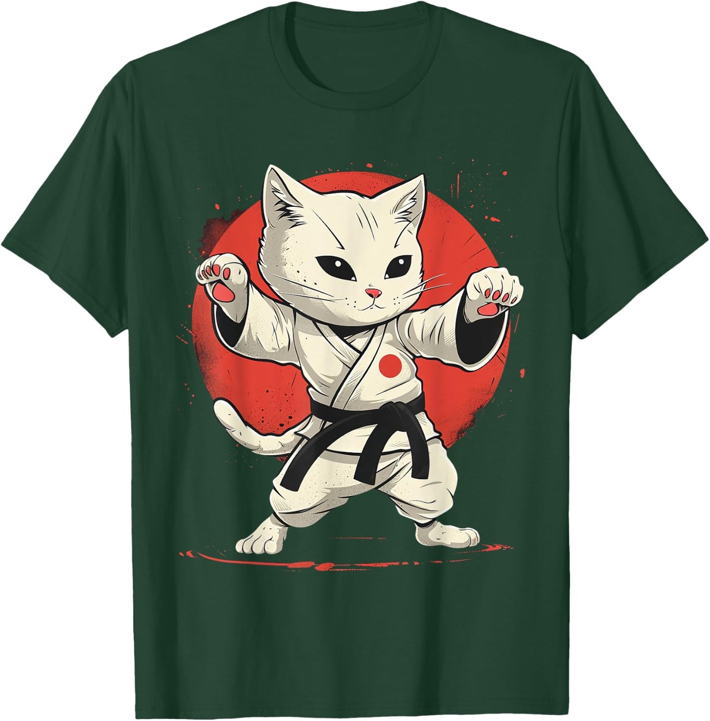 Judo Cat , Black, S T-Shirt - T-Shirt | Forest