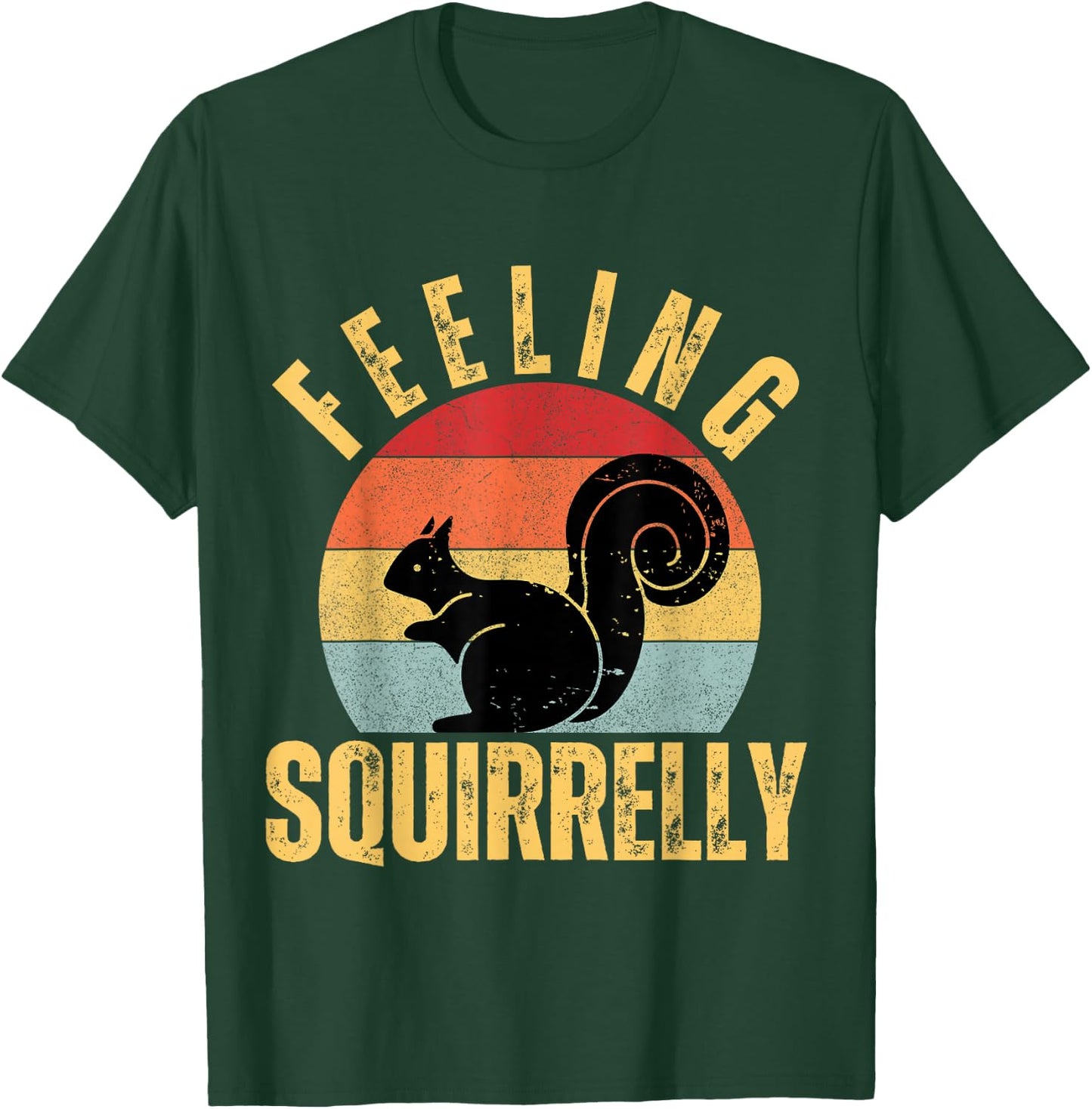 Feeling Squirrelly retro Sunset Squirrel Lover T-Shirt - T-Shirt | Forest