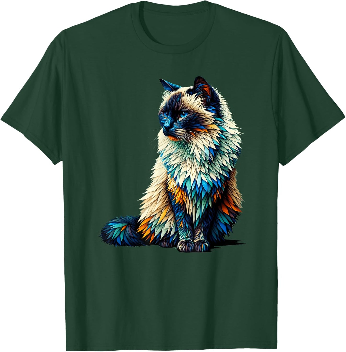 Polygon Art Siamese Cat Siamese Cats T-Shirt - T-Shirt | Forest