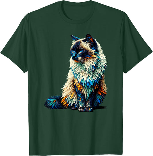 Polygon Art Siamese Cat Siamese Cats T-Shirt - T-Shirt | Forest