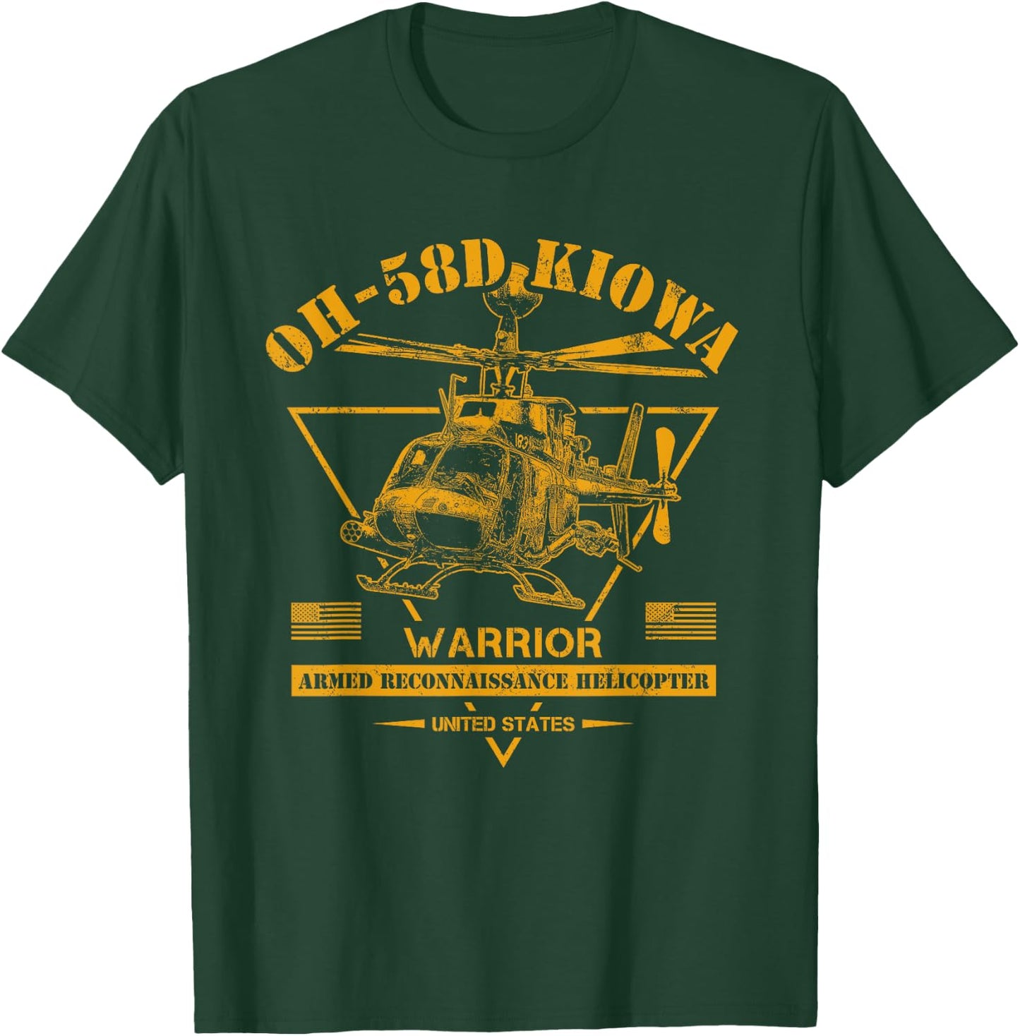 OH-58D Kiowa Warrior Helicopter T-Shirt - T-Shirt | Forest