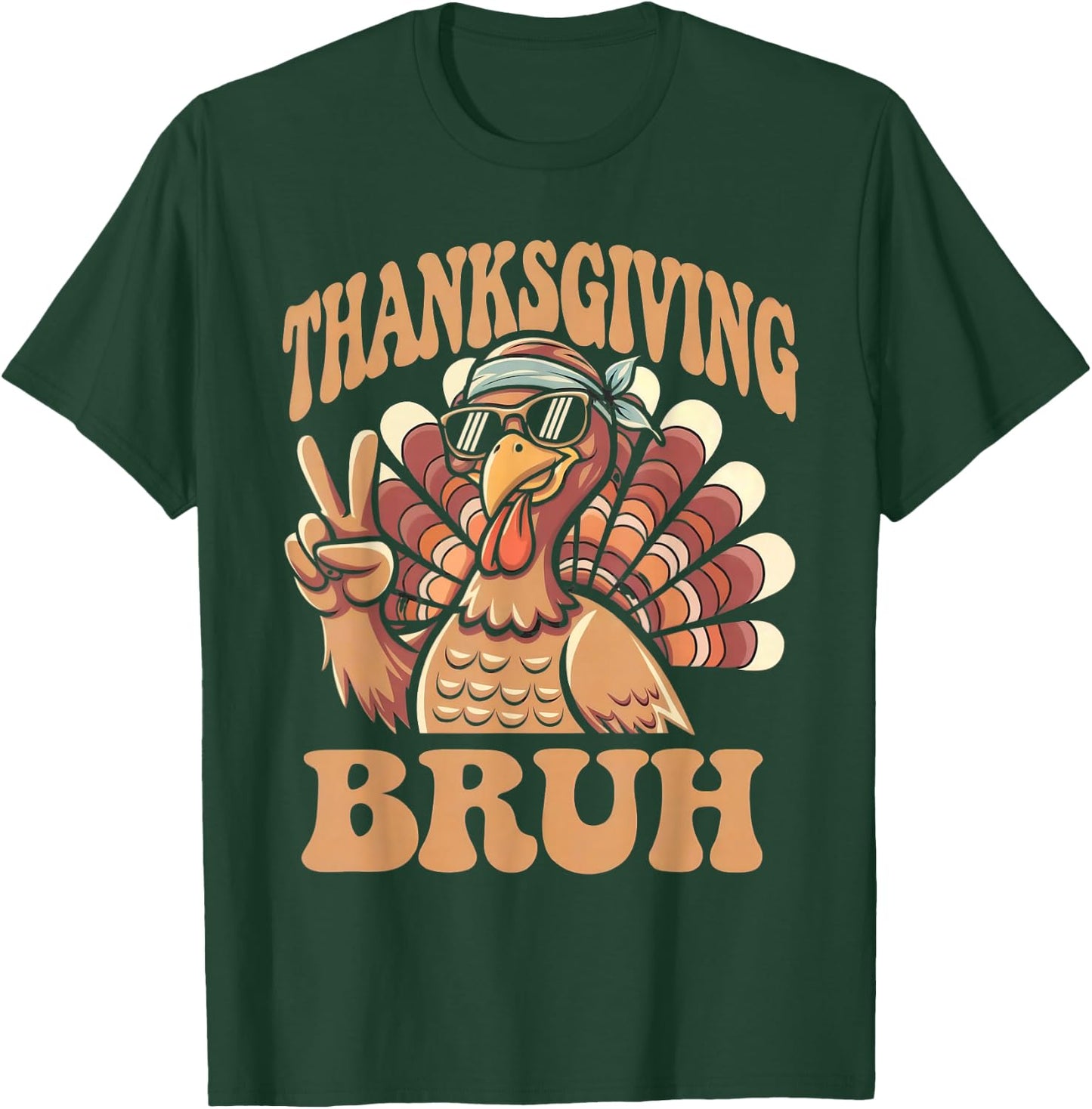 Thanksgiving bruh funny turkey fall boys T-Shirt - T-Shirt | Forest