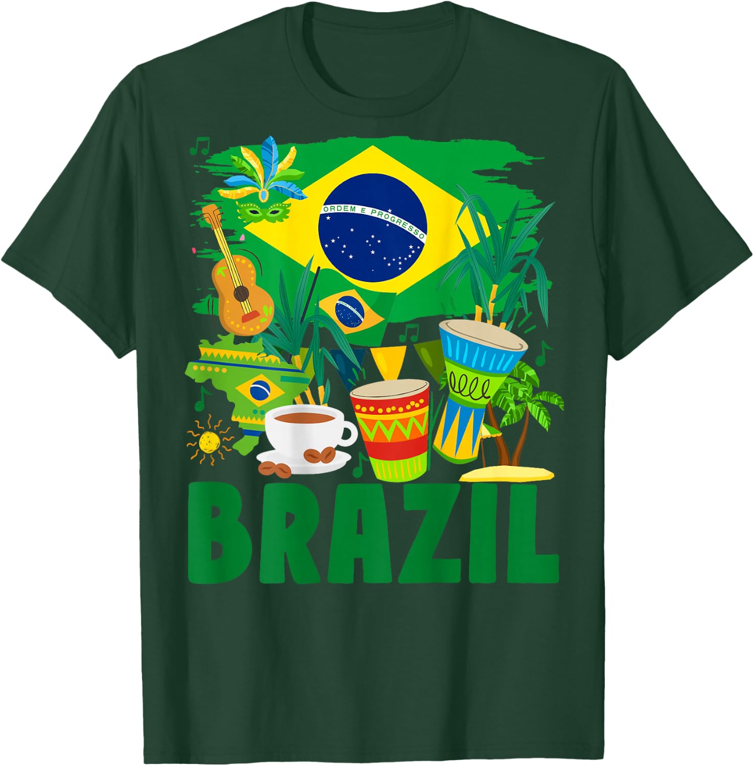Brazil Flag Outfit Idea For Kids Brazil & Brazilian Flag T-Shirt - T-Shirt | Forest