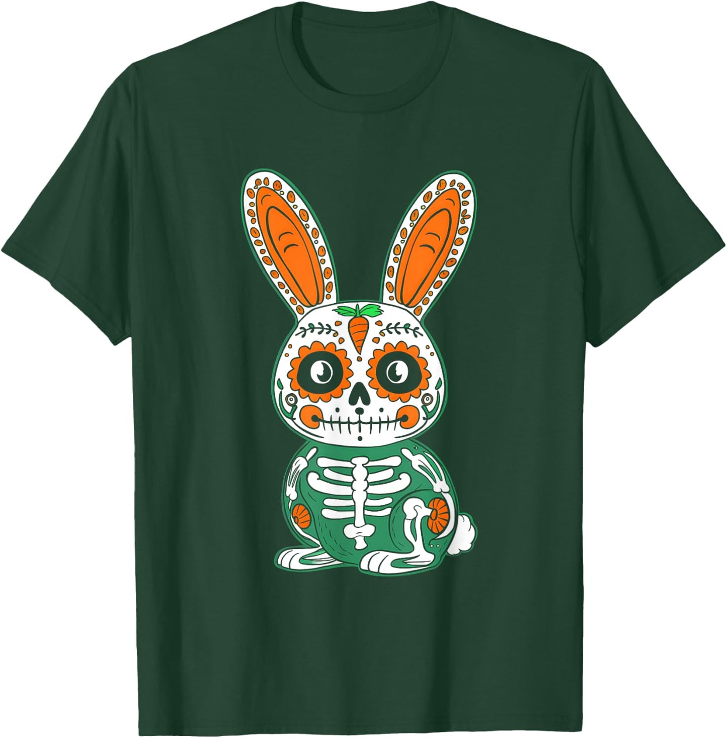 Rabbit Day Of Dead Mexican Bunny Lover Rabbit Sugar Skull T-Shirt - T-Shirt | Forest