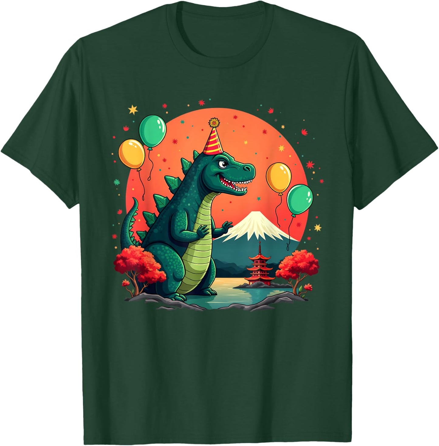 Kaiju Birthday Japan Monster Movie Bday Party Decorations T-Shirt - T-Shirt | Forest