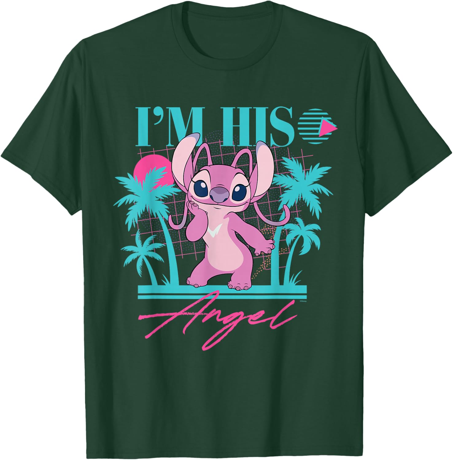 Disney Stitch Retro '90s Couples Matching I'm His Angel , Black, S T-Shirt - T-Shirt | Forest