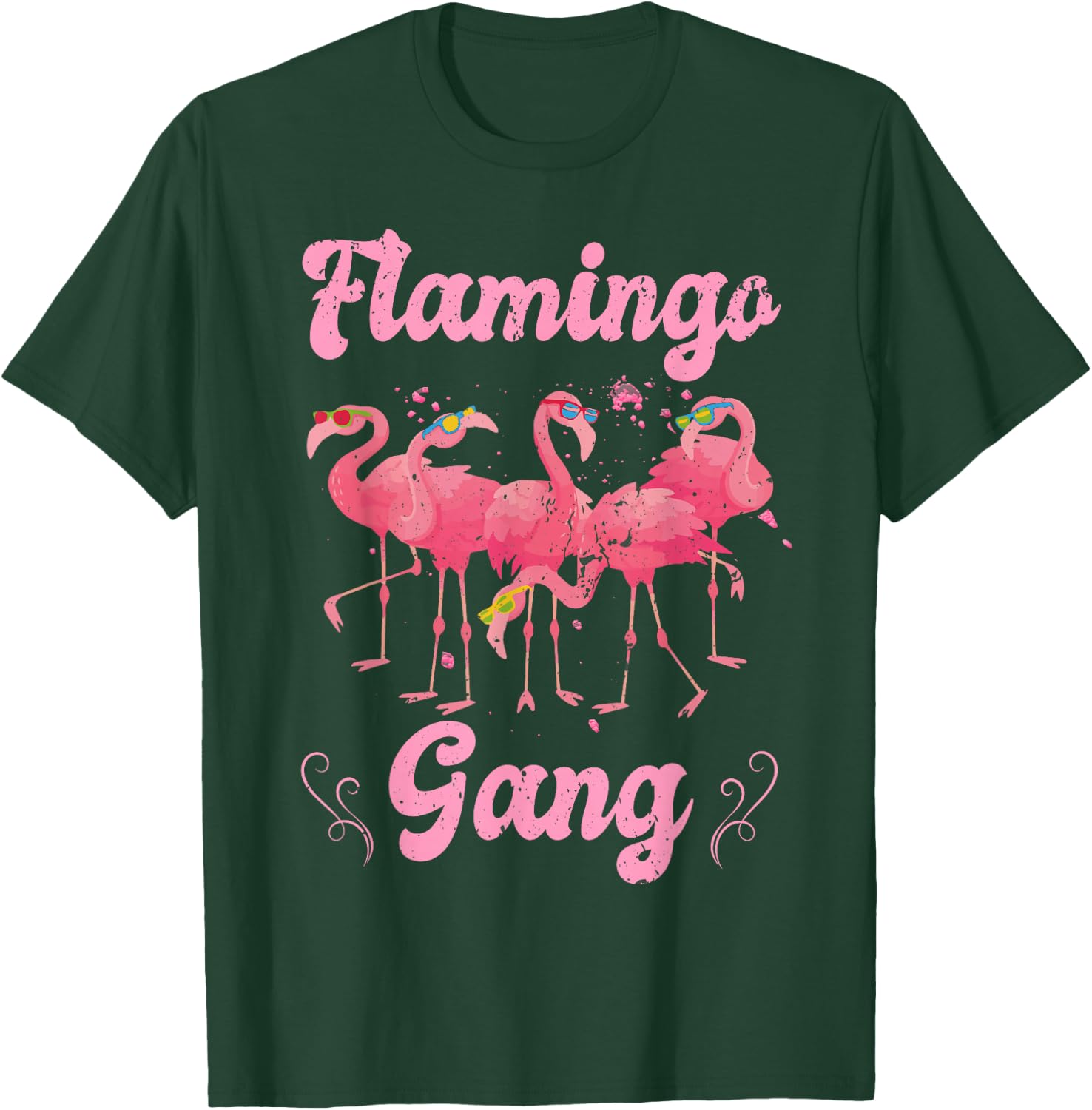 Flamingo Gang Squad Junggesellinnenabschied Brautparty Distressed T-Shirt - T-Shirt | Forest