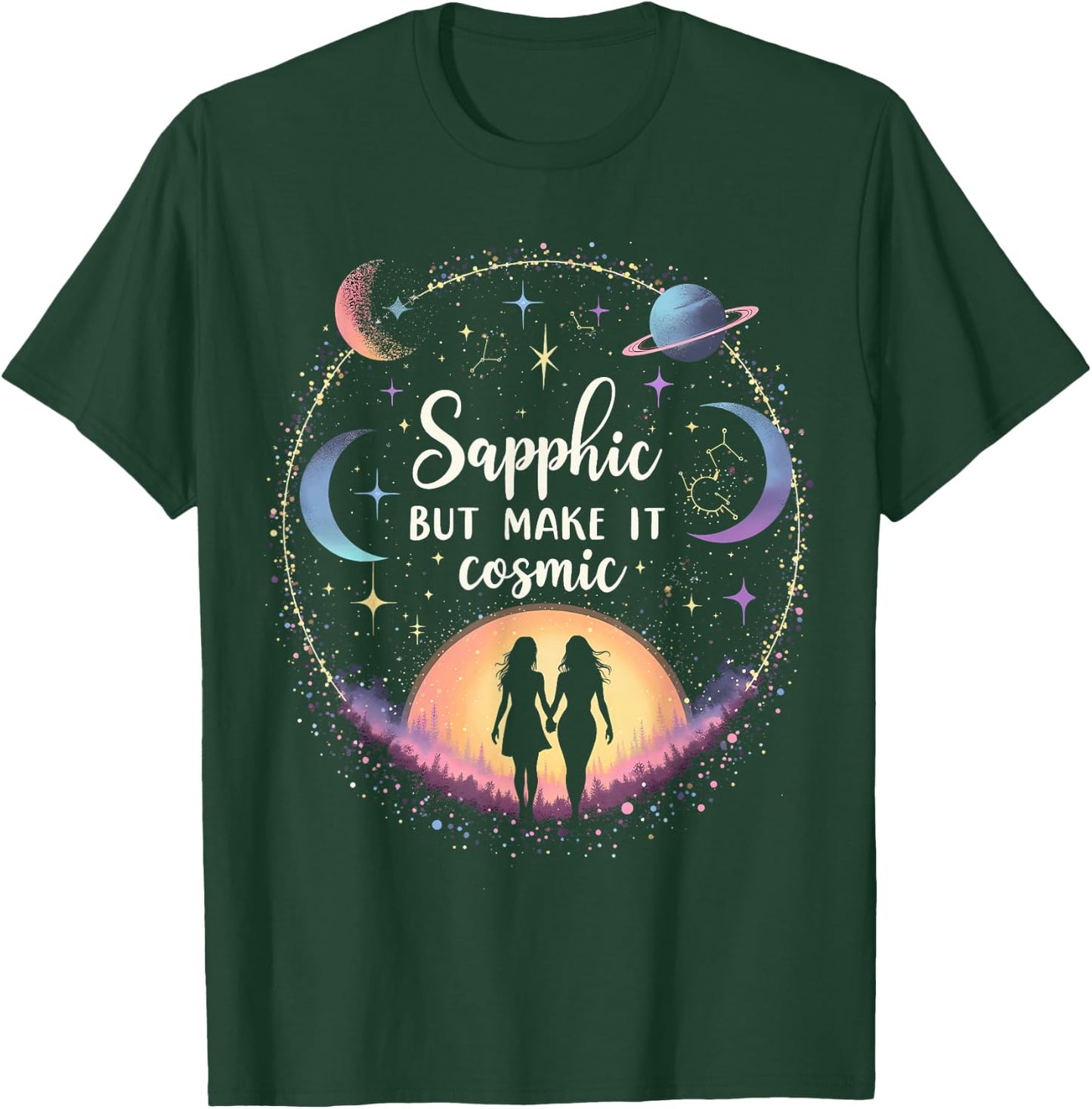 Subtle Lesbian Sapphic But Make It Cosmic T-Shirt - T-Shirt | Forest