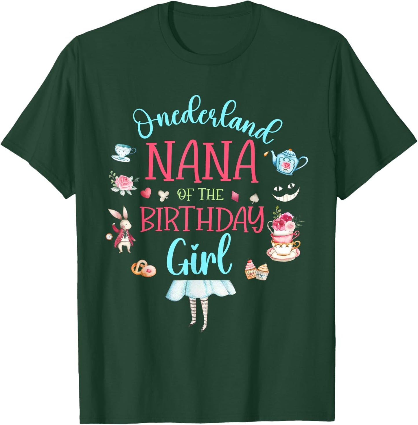 Nana of the Birthday Girl Tea Party Onederland Grandma T-Shirt - T-Shirt | Forest