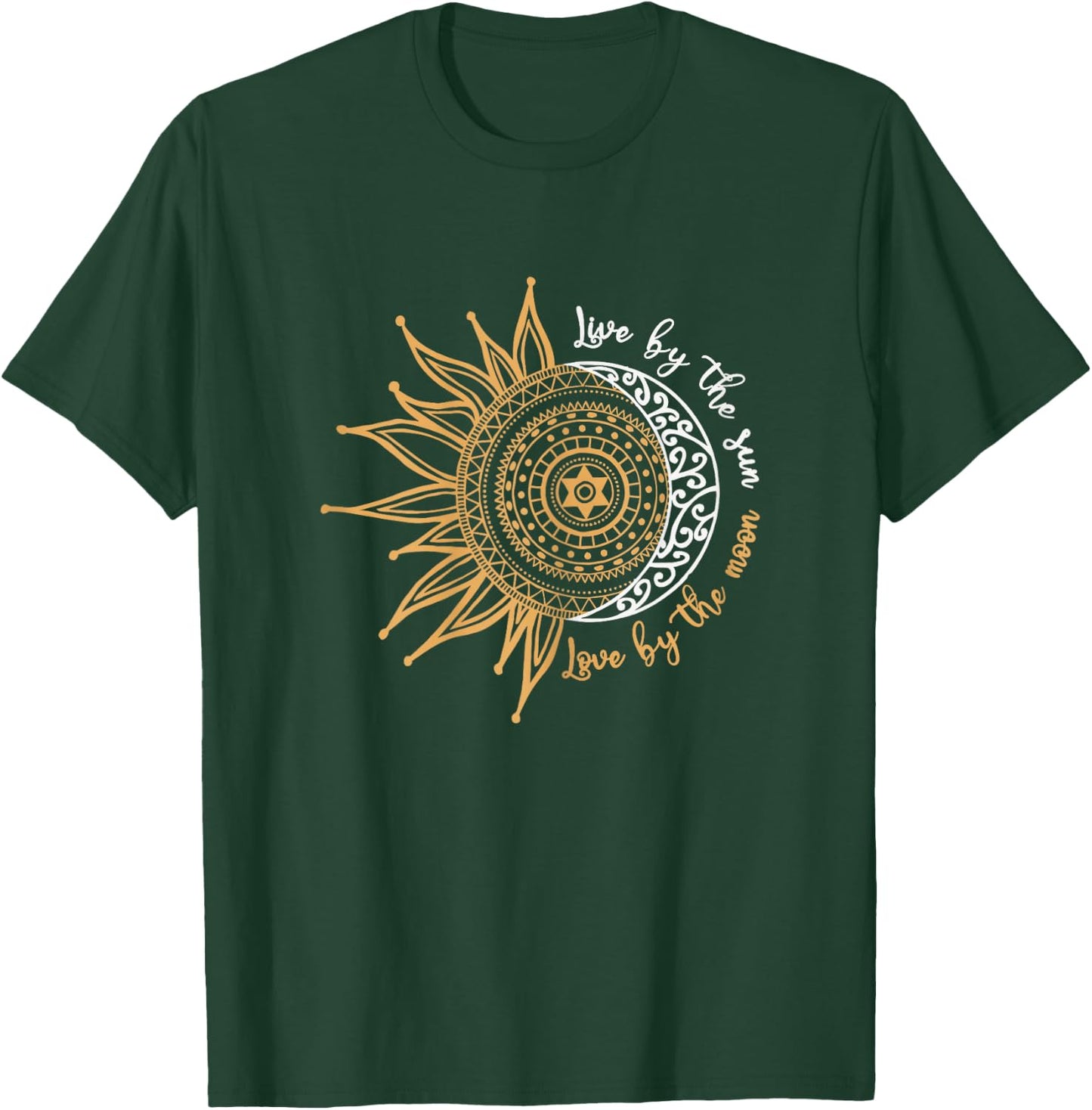 Women's Live By The Sun Love By The Moon Hippie Life Gifts , black, s T-Shirt - T-Shirt | Forest
