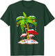 Flamingo Santa hat Palm tree Merry Christmas lights T-Shirt - T-Shirt | Forest