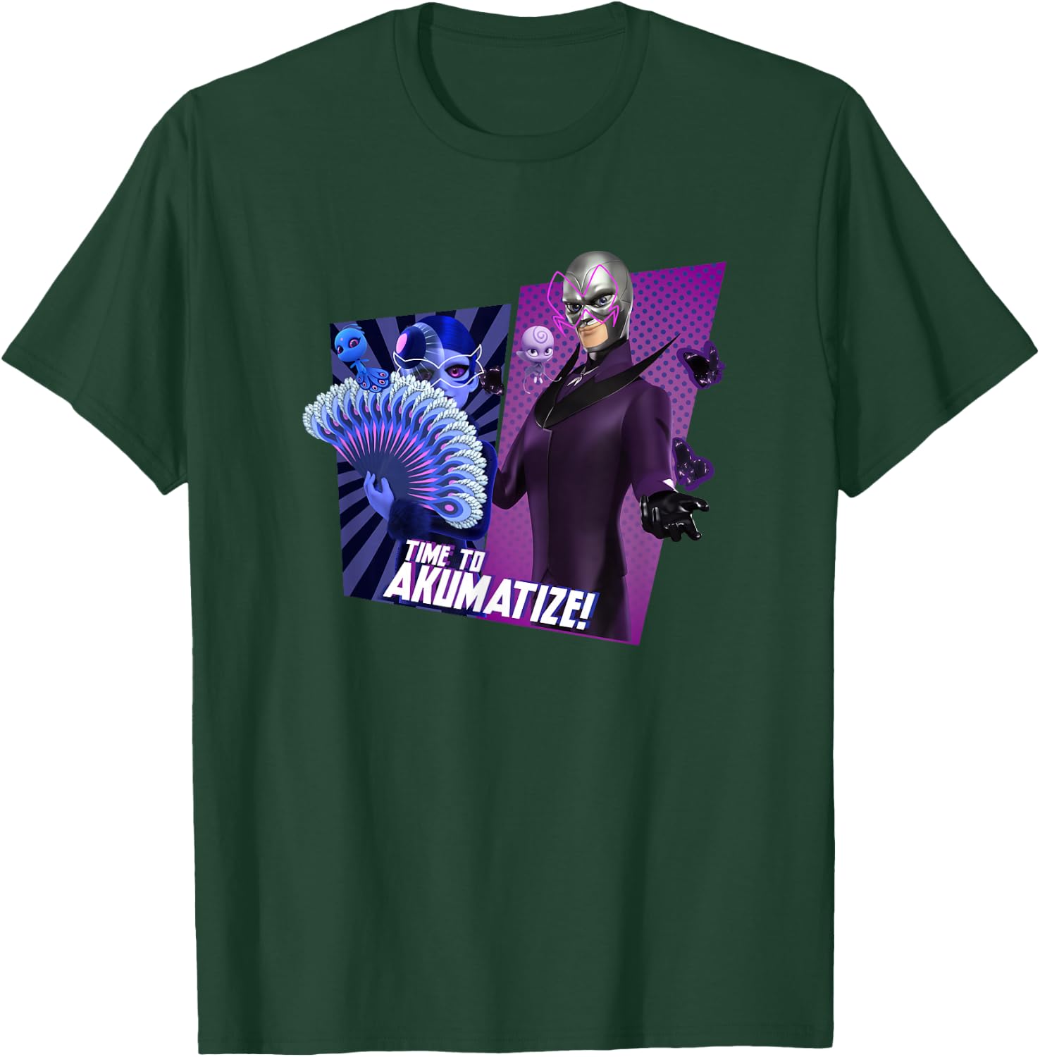 Miraculous Ladybug Hawk Moth and Mayura Time To Akumatize T-Shirt - T-Shirt | Forest