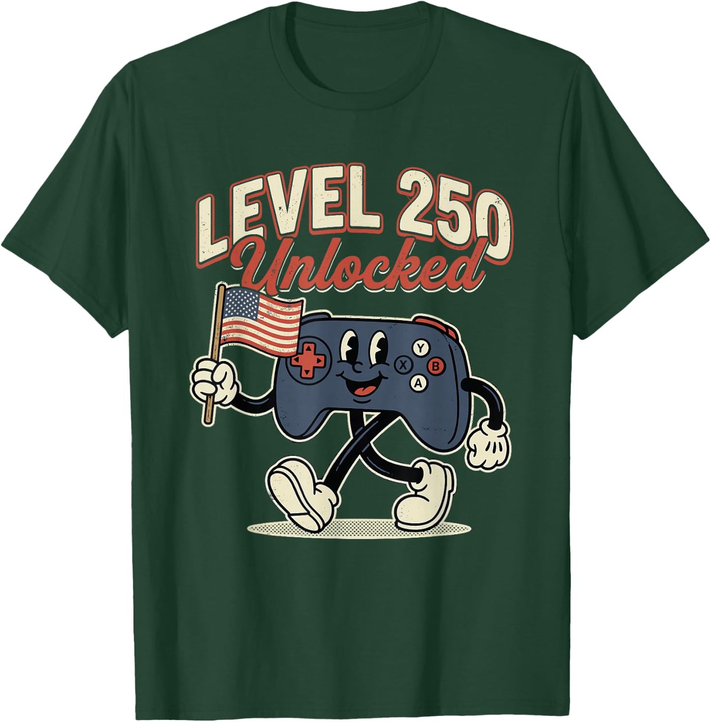 Funny Level 250 Unlocked 250th Anniversary Birthday Gamer T-Shirt - T-Shirt | Forest