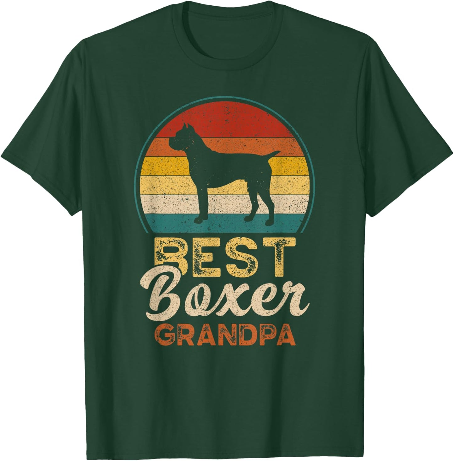 Best Boxer Grandpa, Father's Day, Boxer Dog T-Shirt - T-Shirt | Forest
