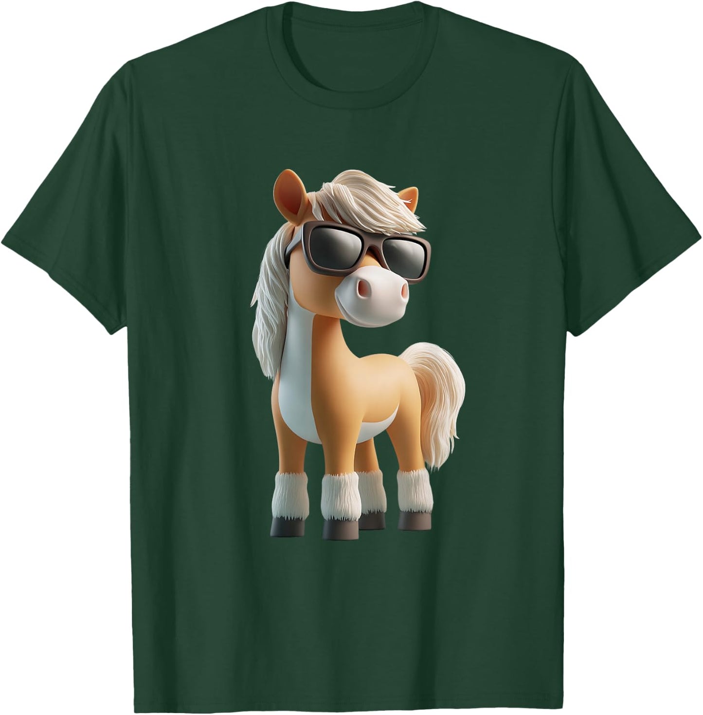 Cooles Pferdemotiv mit Sonnenbrille Pferd Pony T-Shirt - T-Shirt | Forest