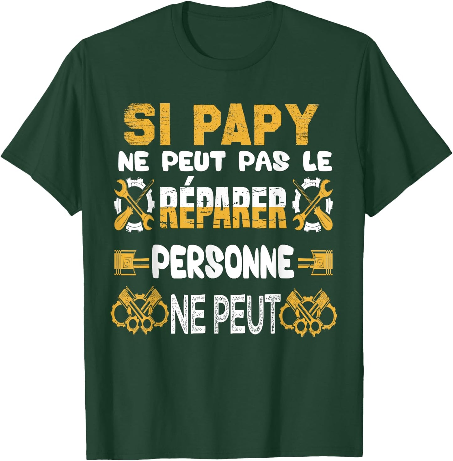 Gift Grandpa Si Papy Can't Repair It , Black, S T-Shirt - T-Shirt | Forest