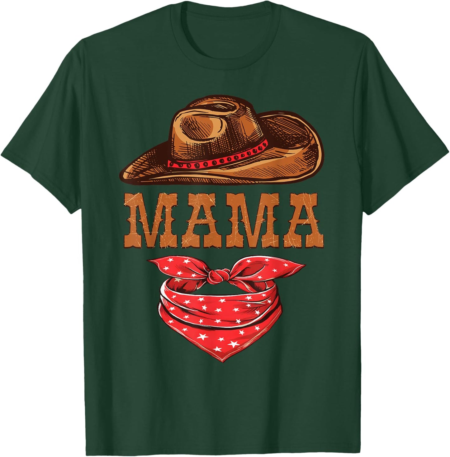 Mama Western Birthday Cowboy Cowgirl Family Matching T-Shirt - T-Shirt | Forest